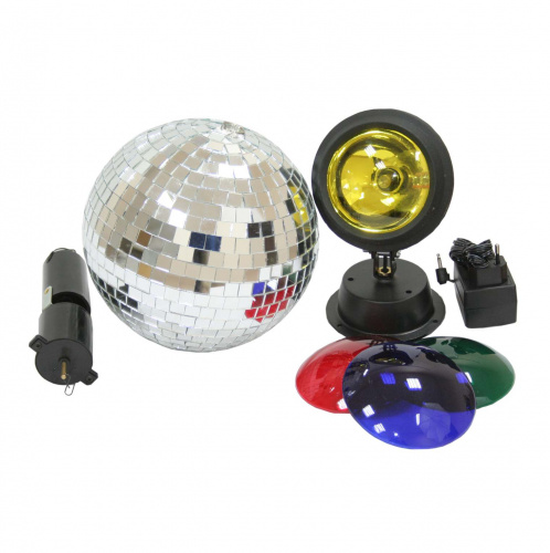 Involight SL0152 подарочный набор: зеркальный шар 20 см, мотор на батарейке, светильник