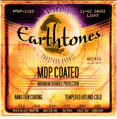 KERLY KMDP-1152 Earthtones Phosphor Bronze MDP Coated Tempered струны для акустической гитары фото 2