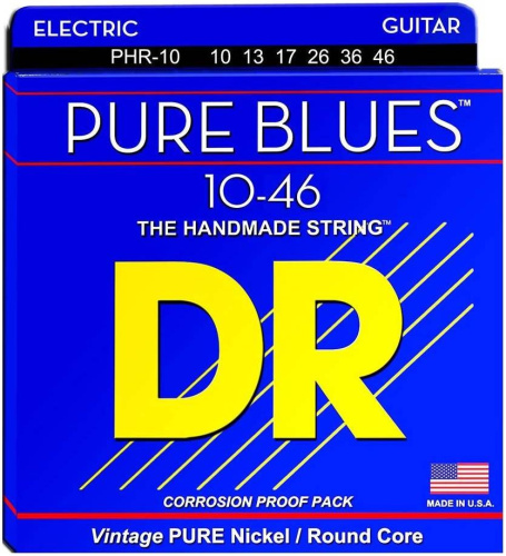 DR PHR-10 серия Pure Blues для электрогитары, чистый никель, Medium (10-46)