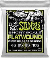 ERNIE BALL 2818 струны для бас-гитары Regular Slinky Flatwound Short Scale 45-105