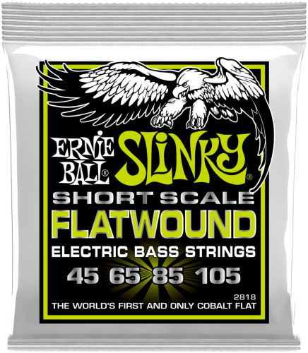 ERNIE BALL 2818 струны для бас-гитары Regular Slinky Flatwound Short Scale 45-105