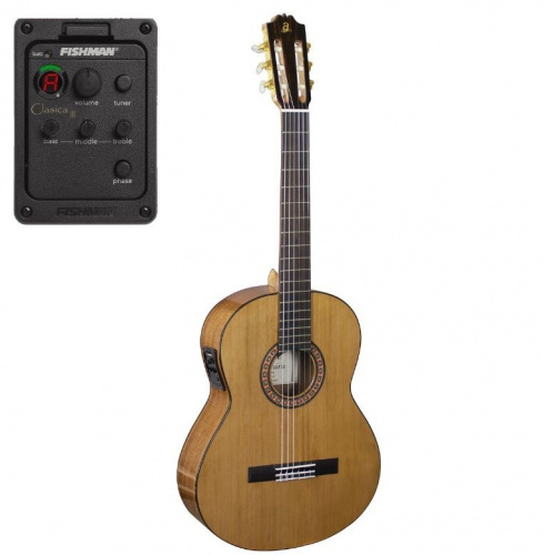 Admira A2-EF электроакустическая классическая гитара, массив кедра, красное дерево, Fishman