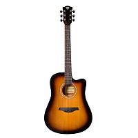 ROCKDALE Aurora D5 Gloss C SB акустическая гитара дредноут с вырезом, цвет санберст, глянцевое покры