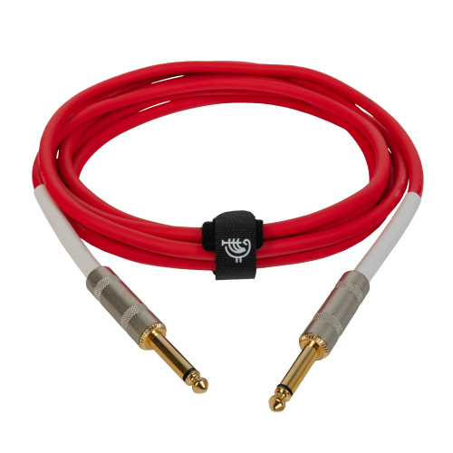 ROCKDALE Wild A3 инструментальный (гитарный) кабель, цвет красный, металлические разъемы mono jack - mono jack, 3 метра фото 4