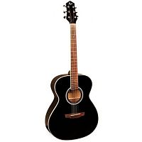 FLIGHT AG-210 BK акустическая гитара, цвет черный, скос под правую руку