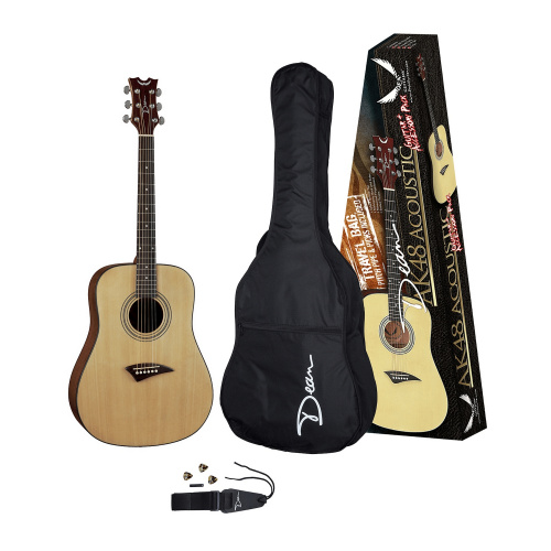 Dean AK48 PK комплект: акустическая гитара/чехол/нейлон.ремень/свисток/3 медиатора