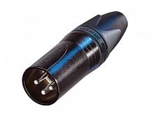 Neutrik NC3MXX-BAG Разъем XLR кабельный, 3 контакта, штекер (M), черный корпус, посеребренные контакты