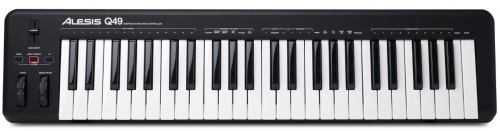 ALESIS Q49 MIDI-клавиатура 49 клавиш, чувствительная к силе нажатия, разъемы USB, MIDI DIN, питание по USB.