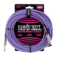 Ernie Ball 6069 кабель инструментальный, прямой / угловой джеки, 7,62 м, цвет фиолетовый