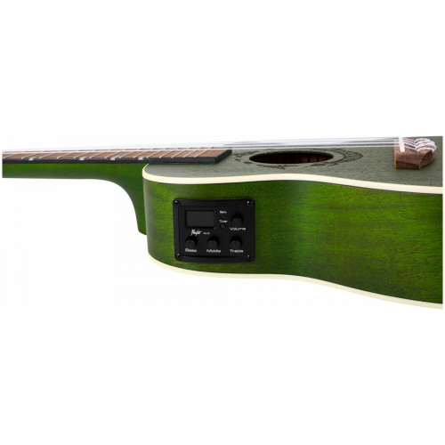 FLIGHT DUC380 CEQ JADE укулеле концерт со звукоснимателем, махагони, цвет зеленый, чехол фото 11