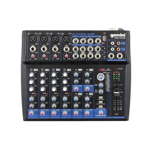 Gemini GEM-12USB 12-ти канальный микшер с Bluetooth фото 2