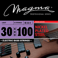 Magma Strings BE151N Струны для 5-струнной бас-гитары High C 30-100, Серия: Nickel Plated Steel, Калибр: 30-40-60-80-100, Обмотка: круглая, никелирова