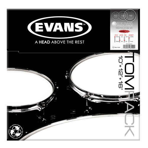 Evans ETP-EC2S CLR-R комплект пластиков 10 12 16 Edge control Clear