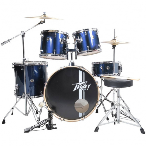Peavey PV 5PC Drum Set Blue Барабанная установка (бас-барабан, три тома, малый барабан, каркас, пе фото 2