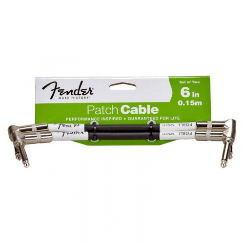 FENDER 6" PATCH CABLE 2 PACK BLACK коммутационный кабель (упаковка 2 шт), 0,15 м, цвет чёрный фото 3