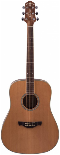 CRAFTER D-7/NС + Чехол акустическая гитара Дредноут, верхняя дека массив кедра, корпус красное