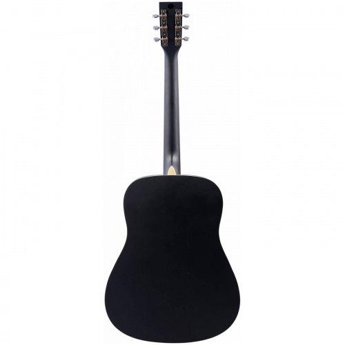VESTON D-45 SP/BKS LH акустическая гитара для левшей, дредноут, ель/липа, черная, матовая фото 2