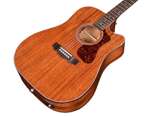 GUILD D-120CE электроакустическая гитара формы дредноут с вырезом, корпус - массив махагони, цвет - натуральный фото 3