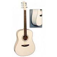 FLIGHT AD-200 WH акустическая гитара, цвет белый, скос под правую руку