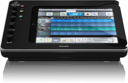 Behringer iSTUDIO IS202 установочная станция для iPad с подключением звука, MIDI-интерфейсом и видеовыходом. 2 микрофонных/линейных/инструментальных в фото 2