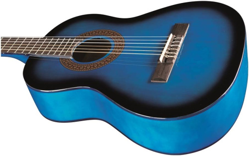 EKO CS-5 Blue Burst классическая гитара 3 4, топ агатис, корпус липа, цвет синий санберст фото 3