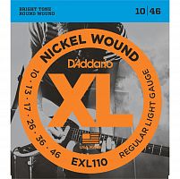 D'Addario EXL110 струны для электрогитары, Regular Light, никель, 10-46