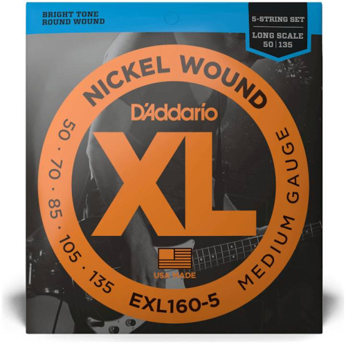 D'Addario EXL160-5 Струны бас 5-стр. soft/reg, 050-135. фото 2