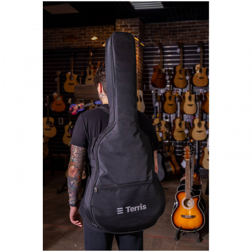 TERRIS TGB-A-05BK чехол для акустической гитары, утепленный (5 мм), 2 наплечных ремня, цвет черный фото 3