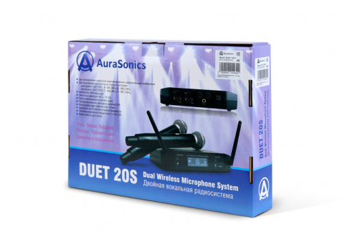 AuraSonics DUET 20S2 двойная радиосистема с ручными передатчиками, фиксированные частоты C-668,3 МГц фото 3