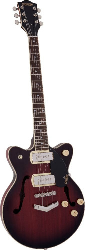 GRETSCH G2655-P90 Streamliner Jr. Double-Cut P90 Claret Burst полуакустическая гитара, цвет - коричневый фото 7