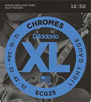 D'ADDARIO ECG25 Chromes Flat Wound, Light, 12-52 струны для электрогитары, 12-52
