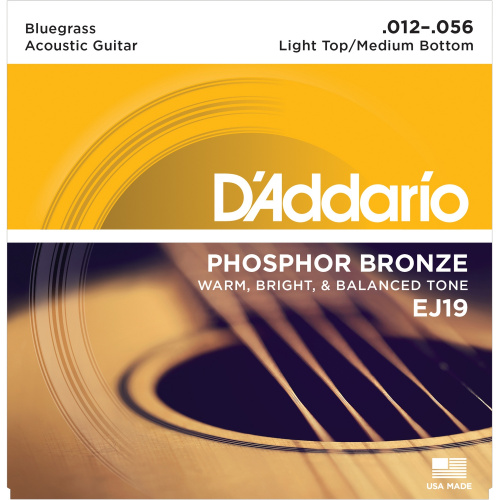 D'Addario EJ19 струны для ак. гитары фосфор/бронза, bluegrass, 12-56