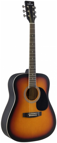 VESTON D-40 SP/SBS акустическая гитара, дредноут, ель/липа, цвет санберст, глянец фото 3