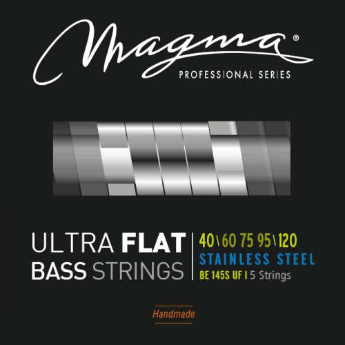 Magma Strings BE145SUF Струны с плоской обмоткой для 5-струнной бас-гитары Low B 40-120, Серия: Ultra Flat, Калибр: 40-60-75-95-120, Обмотка: плоская,