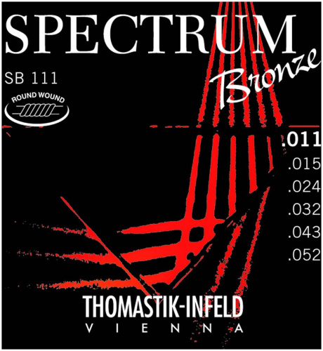 THOMASTIK SB111 Spectrum Bronze струны для акустической гитары, сталь/бронза, 11-52