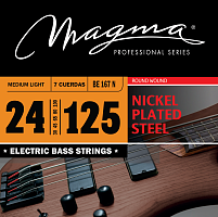 Magma Strings BE167N Струны для 7-струнной бас-гитары 24-125, Серия: Nickel Plated Steel, Калибр: 24-30-45-65-80-100-125, Обмотка: круглая, никелирова