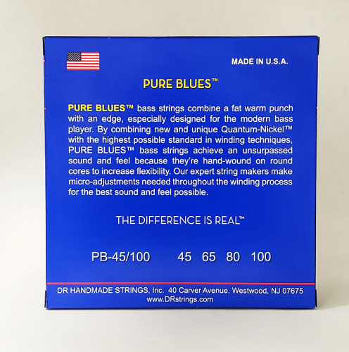 DR PB-45/100 PURE BLUES Quantum Nickel струны для 4-струнной бас-гитары никель 45 100 фото 2