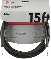 FENDER 15' INST CABLE BLK инструментальный кабель, черный, длина 15' (4,6 м), диаметр 0.643 мм, прямые разъемы 1/4"