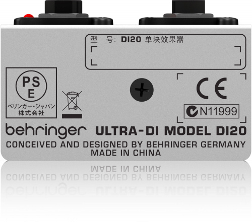Behringer DI20 2-канальный активный DI-box/ сплиттер фото 4