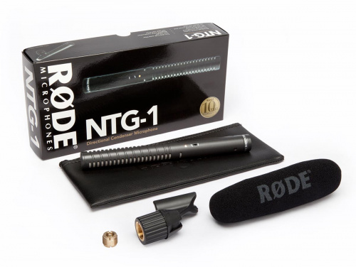RODE NTG-1 Направленный конденсаторный микрофон-пушка. Балансный выход. Питание - фантомное, 48В. Суперкардиодной направленности.