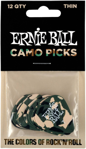 Ernie Ball 9221 медиатор. Тонкий/0,46мм/Цвет камо/12 штук в упаковке/цена за упаковку фото 2