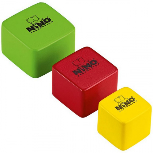 MEINL NINO507-MC набор из 3 деревянных шейкеров разного размера в форме квадратов. Материал: Бразильская Гевея. Цвета: зеленый,