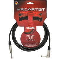 KLOTZ PRON030PR Pro Artist готовый инструментальный кабель, длина 3 м, разъемы Neutrik Mono Jack (прямой-угловой)