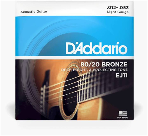 D'Addario EJ11 струны для акустической гитары, бронза 80/20, Light 12-53 фото 3