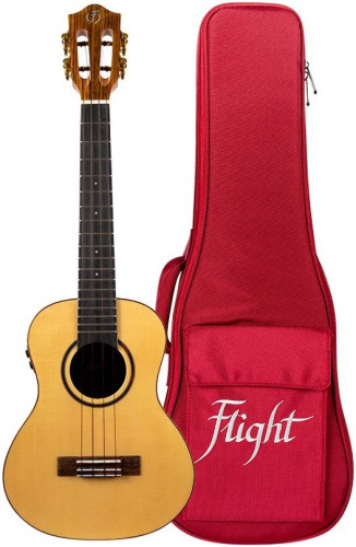 FLIGHT SOPHIA TE SOUNDWAVE укулеле трансакустика, тенор, SOLID TOP ель, орех, натур, чехол