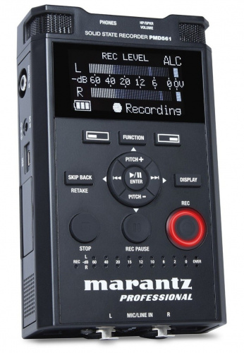 MARANTZ PMD561 Цифровой аудио рекордер, Входы: 2xXLR, Mini-jack, S/PDIF coax, Выходы: 2xRCA