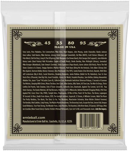 Ernie Ball 2070 струны для акуст.бас-гитары Earthwood Phosphor Bronze Acoustic Bass (45-55-80-95) фото 2