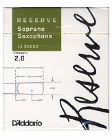 D'ADDARIO WOODWINDS DIR1020 RESERVE SSX - 10 PACK - 2.0 трости для сопрано саксофона, размер 2, 10 шт