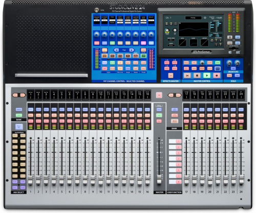 PreSonus StudioLive 24R цифровой микшер/стейджбокс 24 кан.+8 возвратов, 24 аналоговых вх/14вых, 4FX, 4GROUP, 12MIX, 4AUX FX, USB-audio, AVB-audio