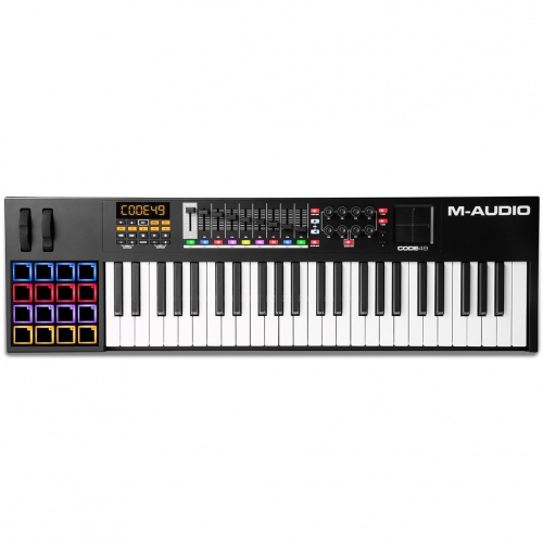 M-Audio CODE 49 Black 49 клавишная USB MIDI velocity&aftertouch клавиатура, LCD дисплей, XY пэд, 16